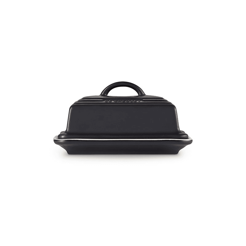 Stoneware Butter dish, 17 x 13 x 9cm, satin black