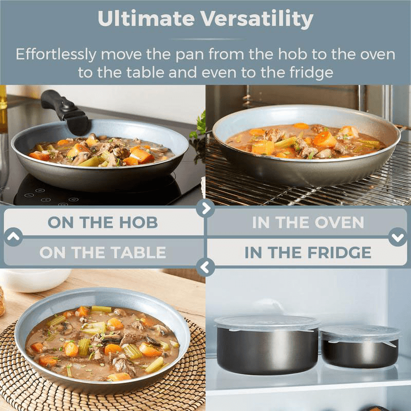Freedom 3 Piece Graphite Frying pan Set 24cm & 28cm, Grey