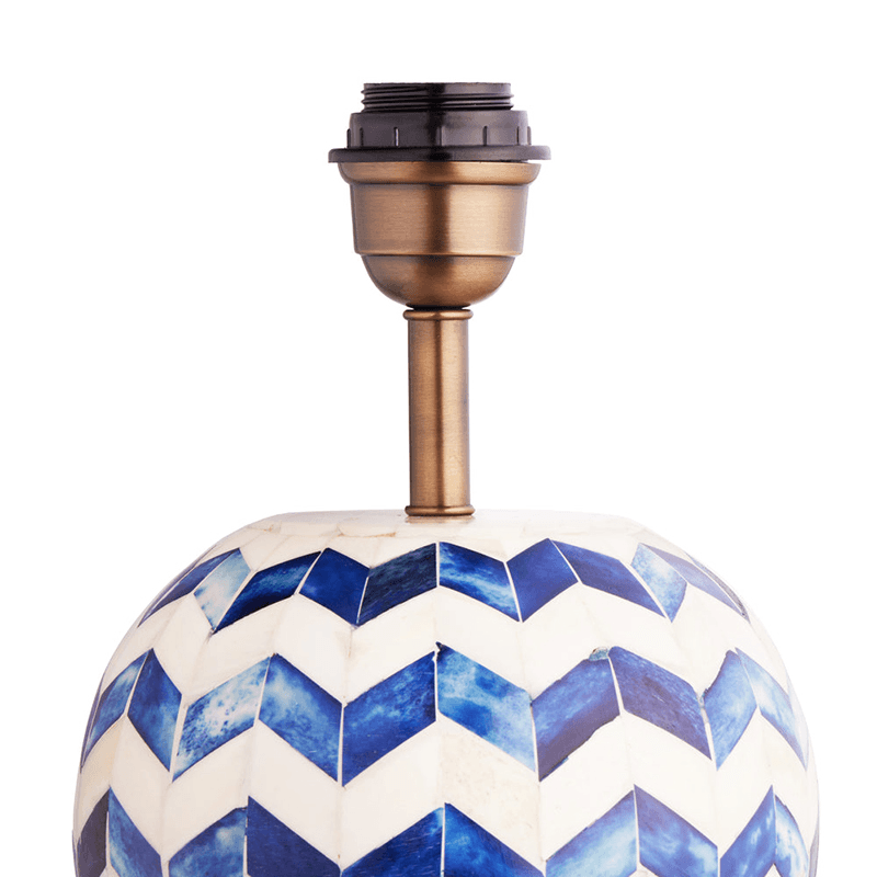 Ziggy Natural Bone Table Lamp, H35.5cm, Blue