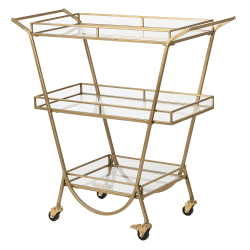 Image showing the 3 Tiered Drinks Trolley, 91 x 90 x 39cm, Gold product.