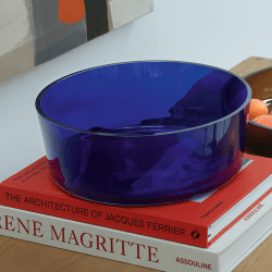 Image showing the Collective Glass Bowl, D30cm, Cobalt product.