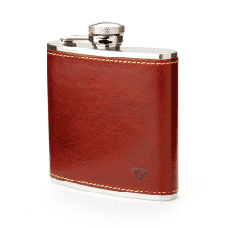 Image showing the Classic Hip Flask, H11.5 x W9.5cm, Cognac product.