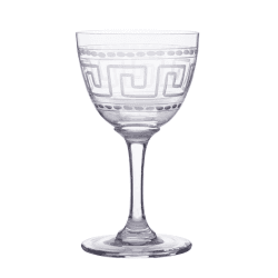 Image showing the Greek Key Set of 6 Crystal Liqueur Glasses, 80ml, Clear product.