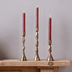 Image showing the Shani Candlestick, H27cm, Antique Brass product.