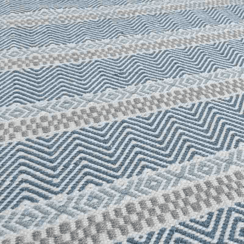 Boardwalk 100% Recycled PET Flatweave Rug, 120 x 170cm, Blue & Multi
