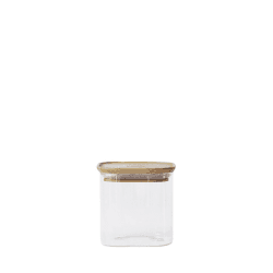 Image showing the Glass Food Storage With Bamboo Lid, 800ml, Clear product.