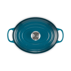 Image showing the Signature Cast Iron Oval Casserole, 27cm, Deep Teal product.