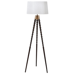 Image showing the Wooden Spindle Floor Lamp, H160cm, Black product.