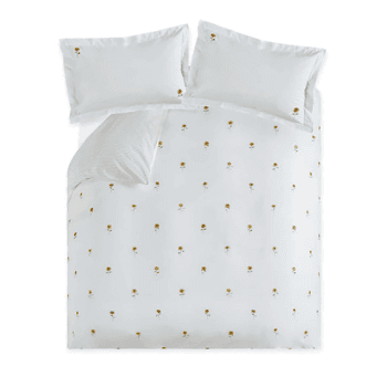 Image showing the sunflowers King Quilt Set, White product.