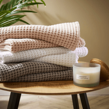 Image showing the Waffle Towel Hand Towel, White product.