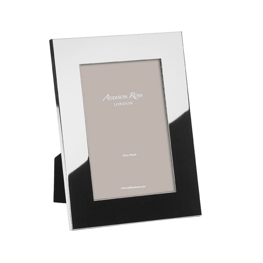 Flat Border Photograph frame, 4 x 6", Silver Plate With Velvet Back