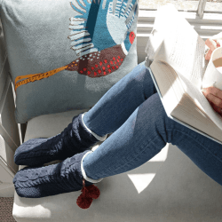 Image showing the Pheasant Knitted Statement Cushion product.