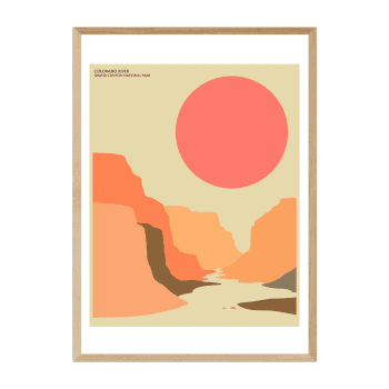 Image showing the Jazzberry Blue, Grand Canyon Framed Art Print, Beige/ Natural product.