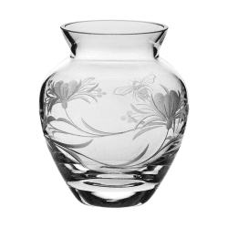 Image showing the Bee & Honeysuckle Small Posy Vase, H12cm, Clear product.