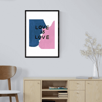 Image showing the Keren Parmley Love is Love Kissing Lovers Print, Multi product.
