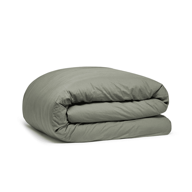 Relaxed Cotton Duvet Cover, Super King, Moss
