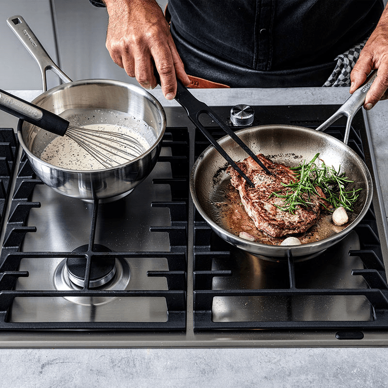 MultiPly Stainless Steel Open Frying Pan, 28cm, Silver