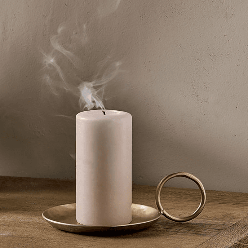 Dimali Metal Candle Holder, D15cm, Antique Brass
