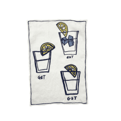 Image showing the G&T Tea Towel, 50 x 70cm, White/Blue/Yellow product.