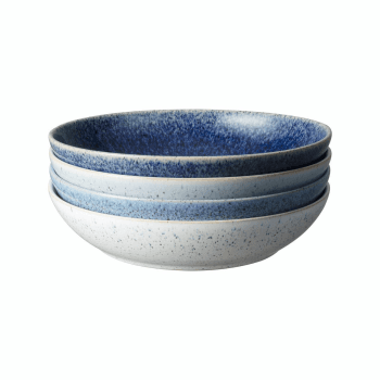 Image showing the Studio Blue Set of 4 pasta bowls, 22 x 5cm, Blue Tones product.