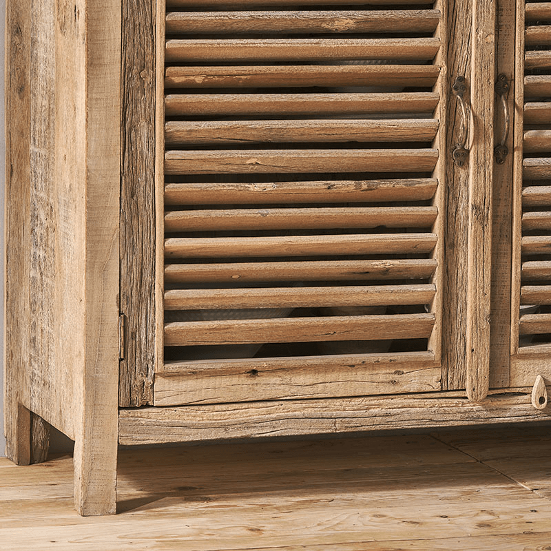 Ibo Reclaimed Wooden Slatted Sideboard, Natural