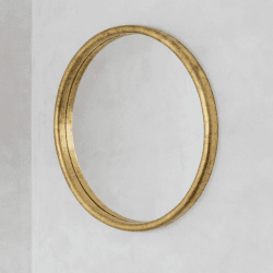 Image showing the Large Round Gold Foil Mirror product.