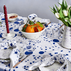 Image showing the Splatter Tablecloth, W165 x L270cm, Electric Blue product.