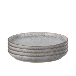 Image showing the Studio Grey Set of 4 coupe dinner plates, 26cm, Granite product.
