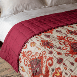 Image showing the Ikat Double Bedspread, Red product.