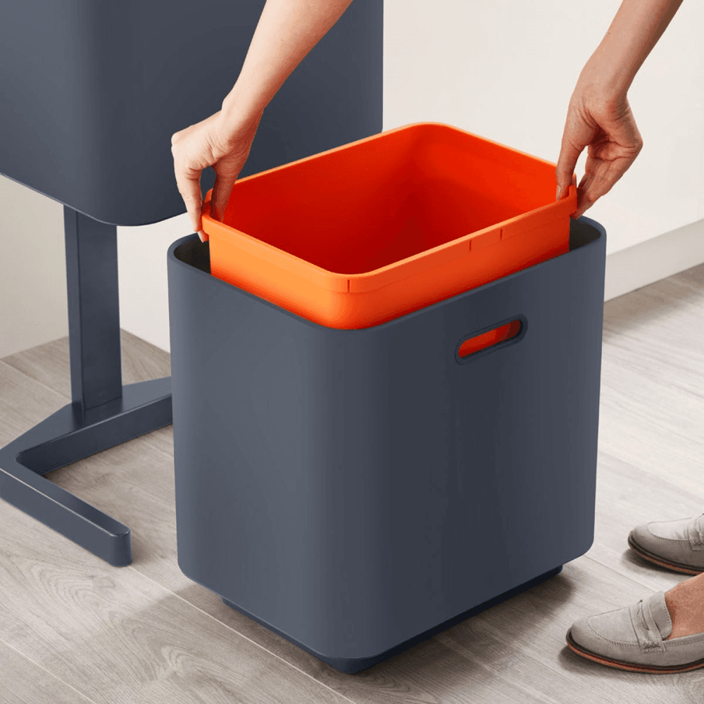 Totem Max Intelligent waste bin, H81.4 x W39 x D36.6cm, Graphite