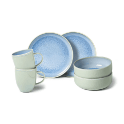 Image showing the Crafted Blueberry 6 Piece Breakfast Set, Blue product.