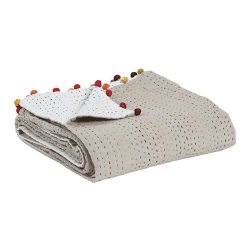 Image showing the Gastounet Throw, 140 x 200cm, Grey/White/Blue/Pink product.