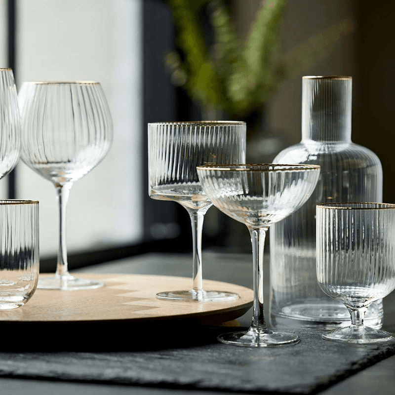 Palermo Set of 4 Gin & Tonic Glasses, 320ml, Gold