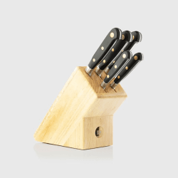 Image showing the Oxford 5 Piece Knife Block Set, Brass Rivet product.