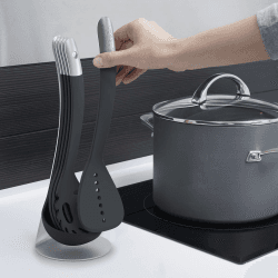Image showing the Nest 5 piece utensil set with holder, Black product.