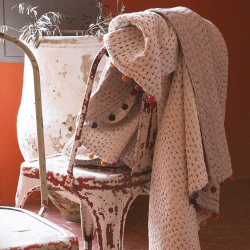 Image showing the Gastounet Bed cover, 220 x 220cm, Grey/White/Blue/Pink product.
