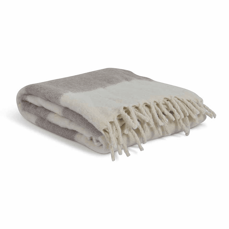 Leigh Wide Stripe Throw, 130 x 170cm, Natural Stripe