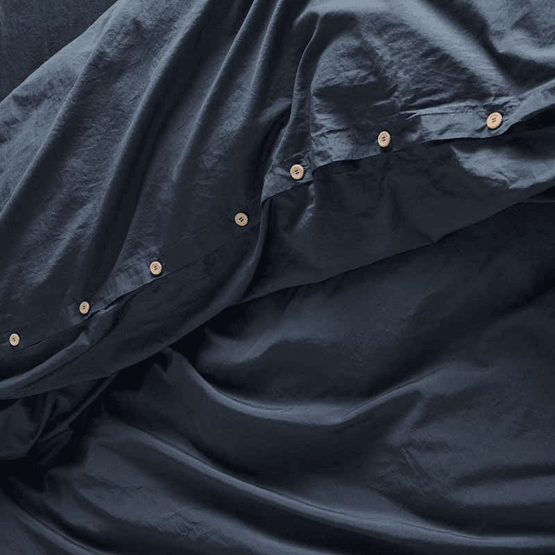 Relaxed Cotton Duvet Cover, Super King, Ink