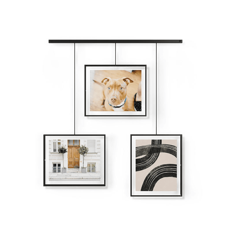 Exhibit Set of 3 Hanging Photo Frames, 8 x 10", Black