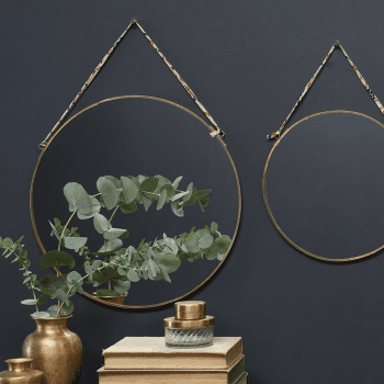 Image showing the Kiko Round Mirror, D38cm, Antique Brass product.