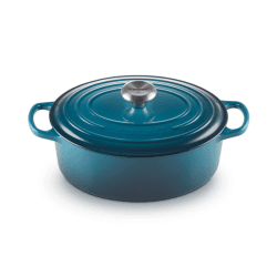 Image showing the Signature Cast Iron Oval Casserole, 27cm, Deep Teal product.