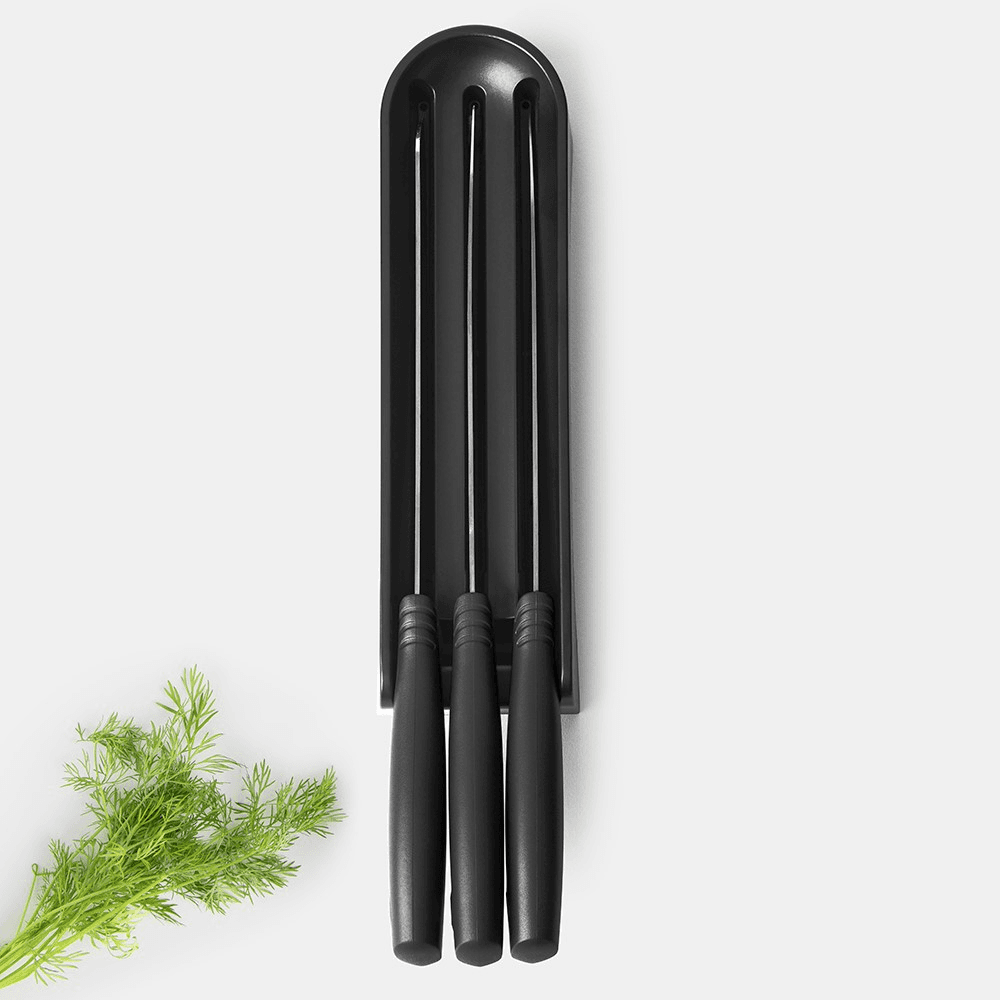 Tasty+ Knife block with knives, H6.5 x W35.5 x D9cm, Dark Grey