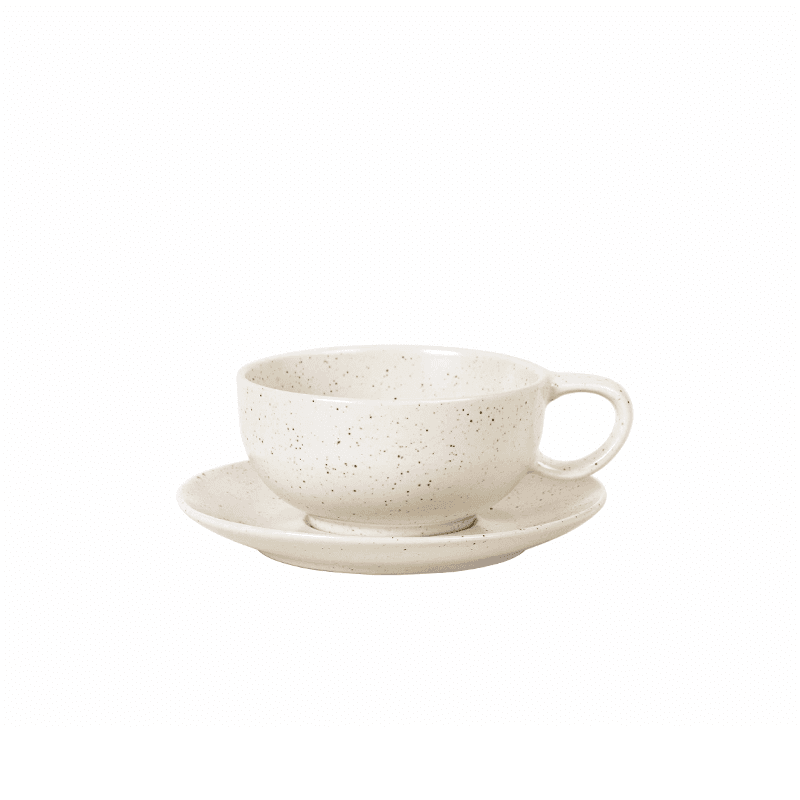 Nordic Vanilla Tea Cup & Saucer, 250ml, Off White