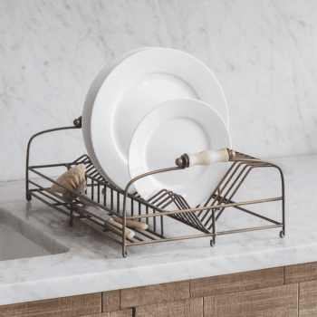 Image showing the Brompton Dish rack, H17.50 x W46.50 x D30cm, antique brass finish product.