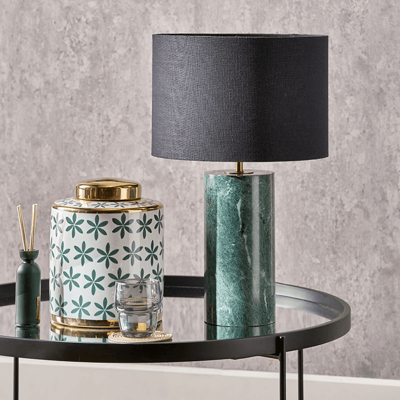 Kiorini Table Lamp Base, H35cm, Green Marble