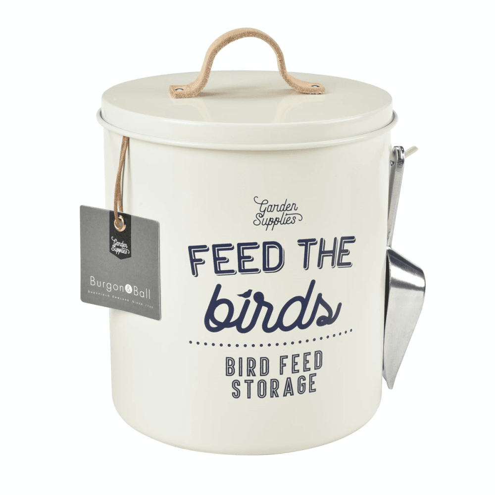 Enamelware Bird Feed Tin, Stone, Stone Cream