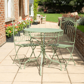 Image showing the Hampton 3 Piece Bistro Set, Soft Green product.