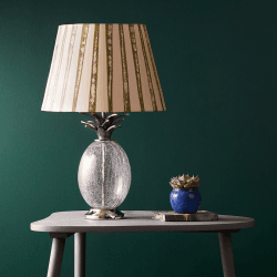 Image showing the Carmen Crackle Glass Table Lamp, H37cm, Nickel product.