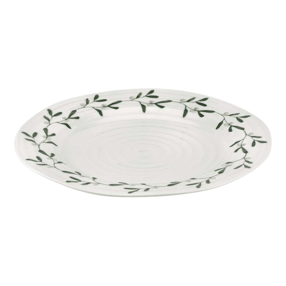 Mistletoe Set of 4 Dinner plates, Dia28cm, white/ green