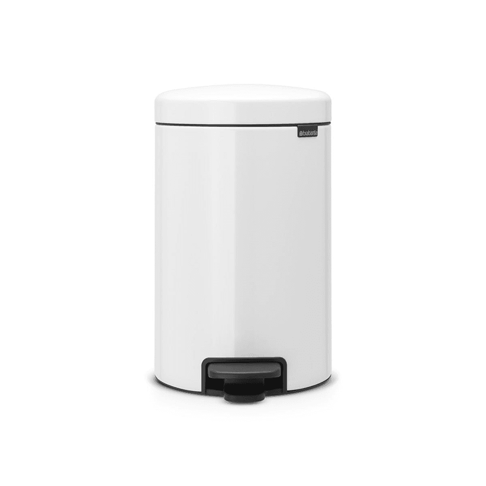 NewIcon Pedal bin, 12 litre - H41.1 x D25.1cm, White